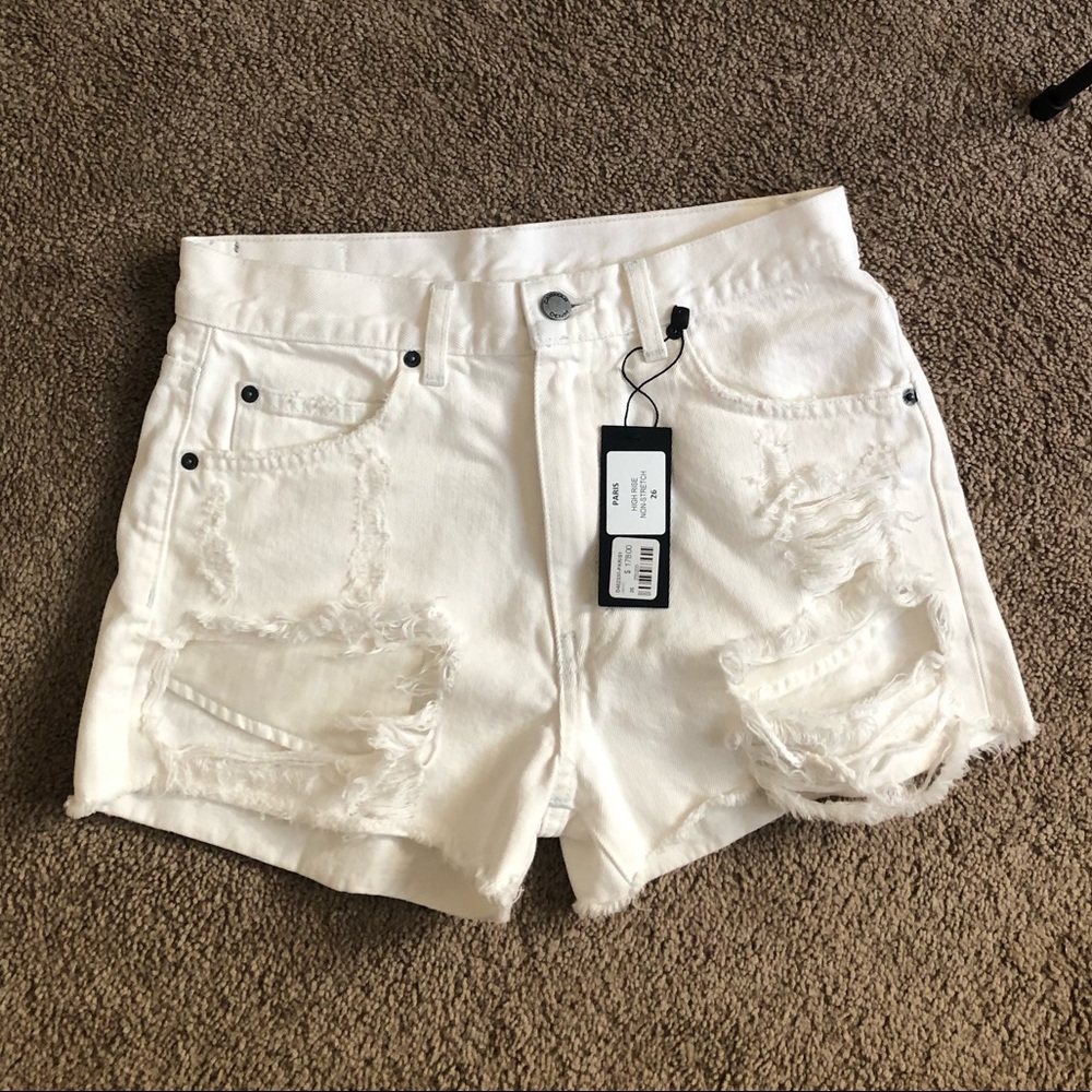 CARMAR LA white high rise shorts
